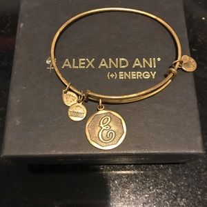 Alex and ani initial E charm bangle bracelet